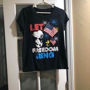 Snoopy Let Freedom Ring T Shirt Youth 16/18 Cotton Blend